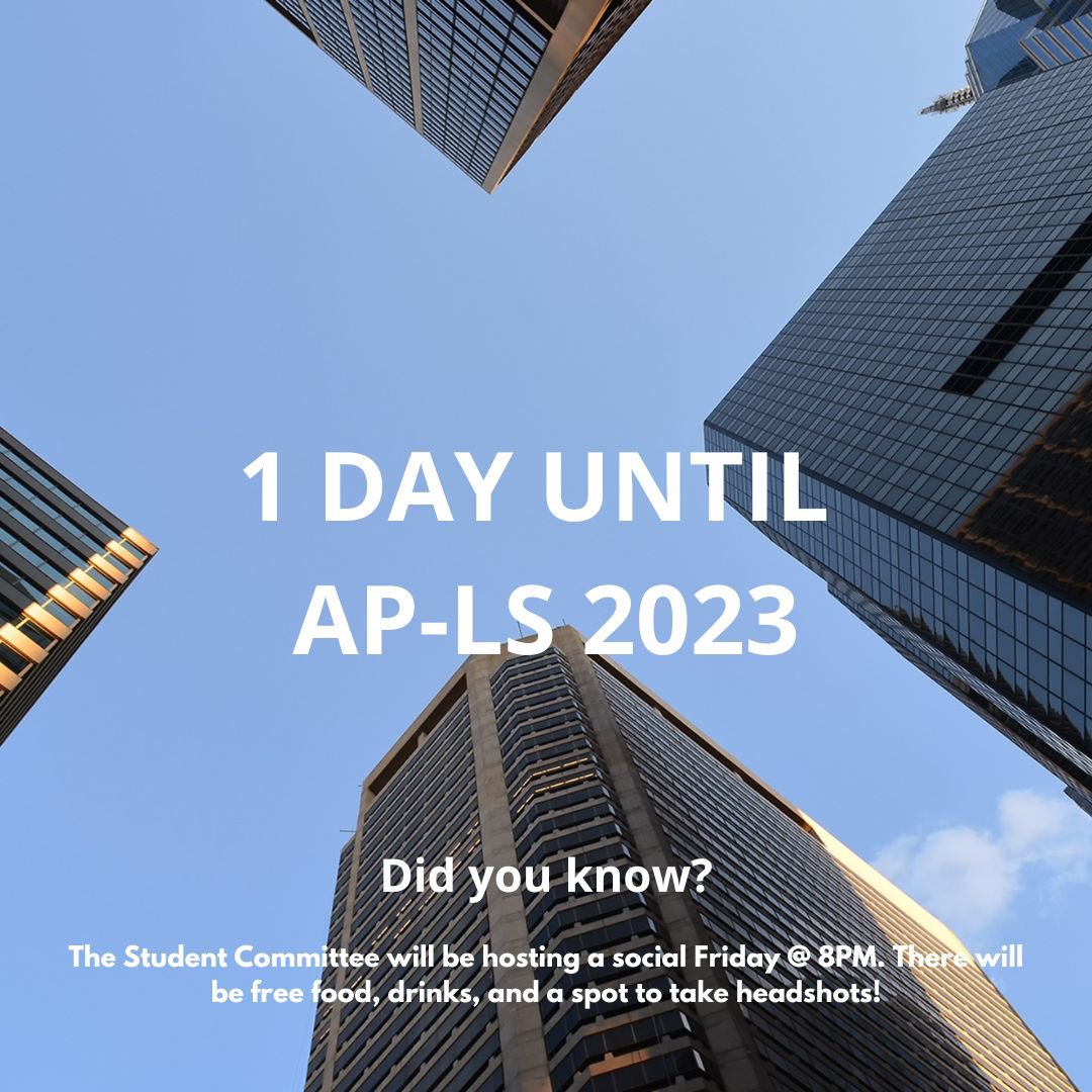 AP-LS 2023 starts tomorrow!!
Find yourself needing a new headshot? Come on over to our student social where you will be able to take an updated headshot at our headshot station! Plus, there will be FREE food and drinks! This event is open to all students! 8pm Friday