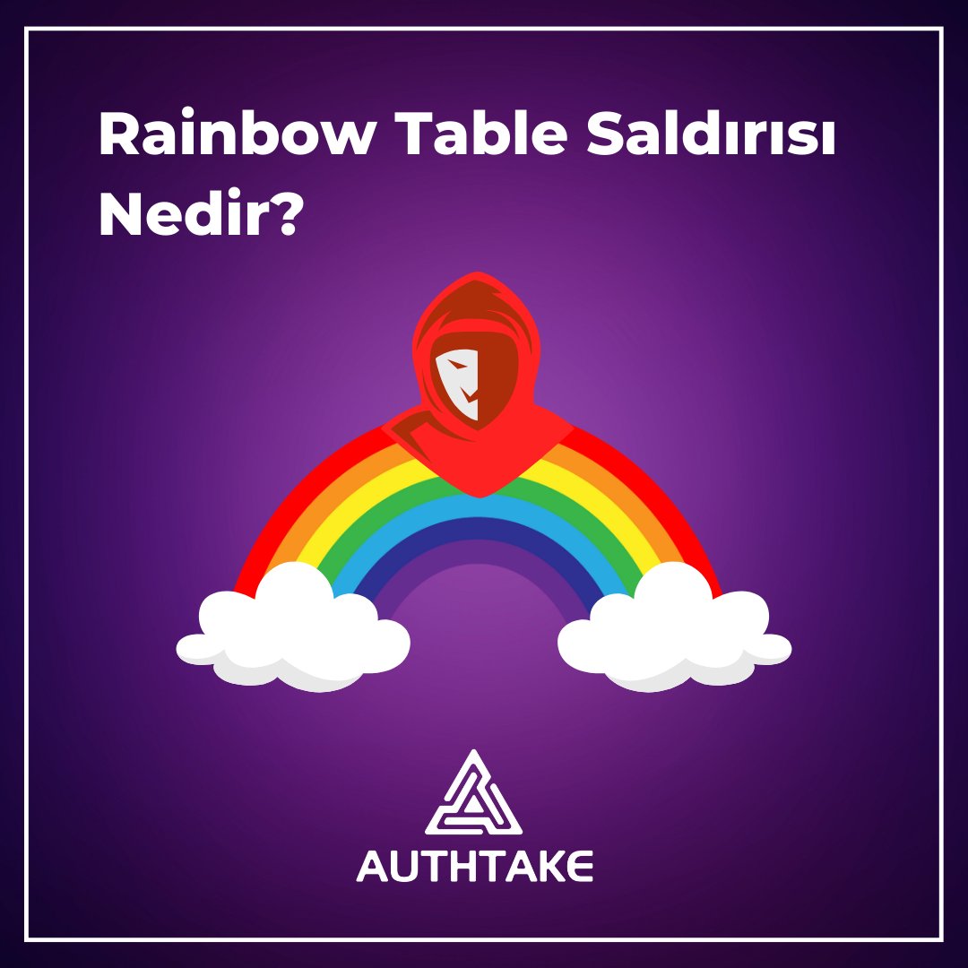 authtake_tr's tweet photo. Rainbow Table Saldırısı nedir, nasıl önlem alınır?
#rainbowtableattack #cyberattack
#authtake #passwordlesslife #passwordlessauthentication #IAM https://t.co/9epjRtxE0y