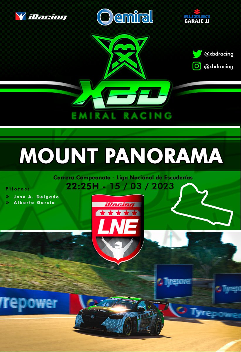 🏁𝓒𝓐𝓡𝓡𝓔𝓡𝓐🏁

Vuelve la #LNE de <a href="/lecesports/">LEC Esports</a> y vamos a una combinación difícil para hoy. No apta para personas con problemas cardiovasculares.⚠️

<a href="/alberto_g85/">Alberto García</a> y <a href="/Tbr1cks/">Bricks</a> serán los domadores esta noche de los potentes V8 Supercars⚔️

⌚️22:25
🎙️twitch.tv/lecesports
#goxbd💚