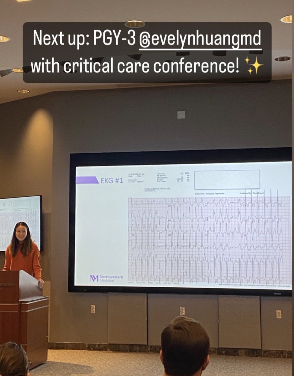 Next up we have PGY3 Dr. <a href="/EvelynHuangMD/">Evelyn Huang, MD</a> discussing an awesome tachyarrhythmia case! #EMConf ⚡️⚡️
