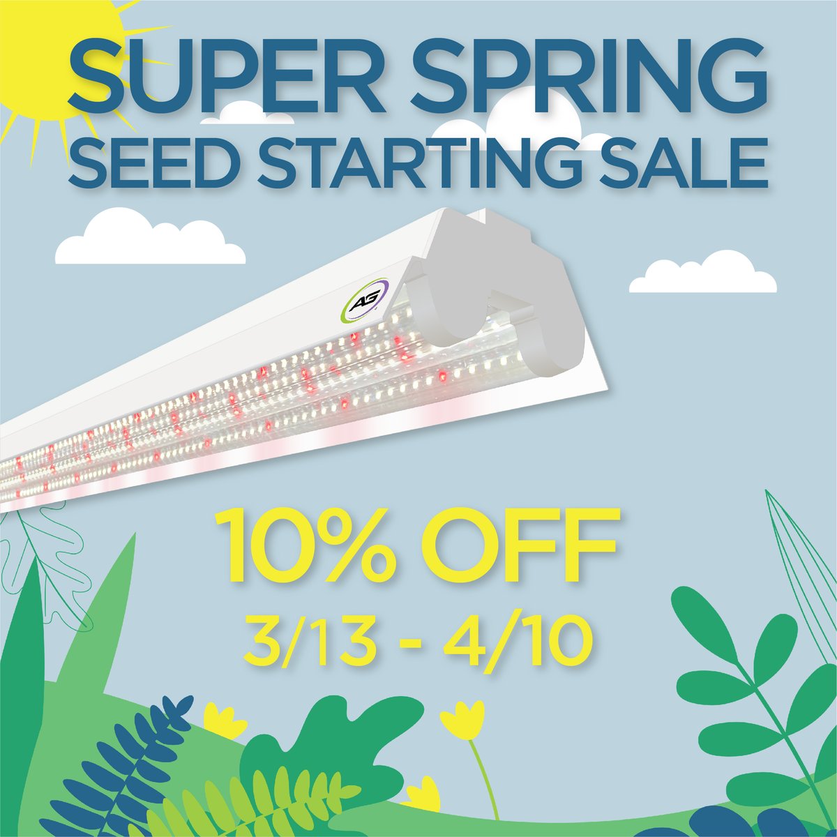 active_grow's tweet photo. Our Super Spring Sale is finally here, and it's time to get your garden started!🌱 For a limited time only, we're offering 10% off on our LED grow lights designed specifically for growing healthy seedlings! So come check out the selection and get growing! https://t.co/WxsVLBuCRf https://t.co/Z69CL3jG3j