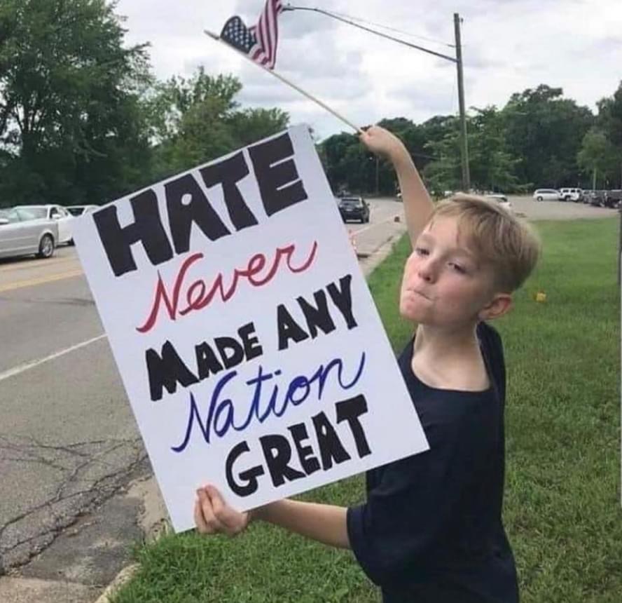 jilevin's tweet photo. Hate never made any nation great. https://t.co/sVUHvlvziJ