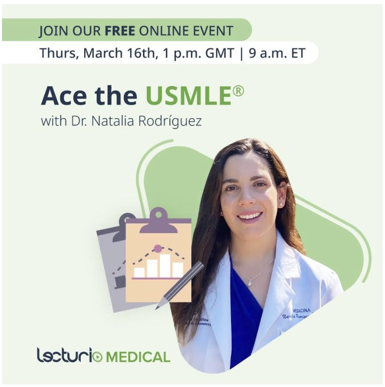 natyrdzp's tweet photo. Tomorrow 7am Mexico time
https://t.co/sKHzQuOJz9
#USMLE #STEP1 #STEP2 #TheMatch #lecturio #IMG https://t.co/ppryfPlH4y
