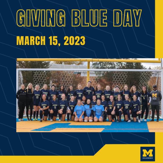 UM_DearbornWSOC's tweet photo. It’s Giving Blue Day! 

You can find our story, and support us at the link here: https://t.co/mPDnU05Xp3

We thank you for your support to the growth of our program! https://t.co/8BMWMKbZCC