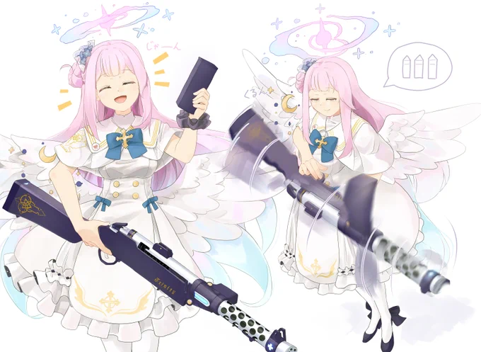 ミカがたまに銃を回してリロードするやつすきという絵#ブルアカ 