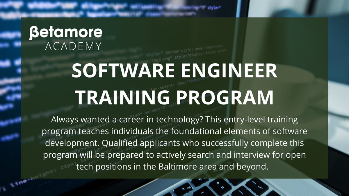 Betamore (@betamore) on Twitter photo Betamore's SET Program powered by <a href="/mastermndio/">aaron_from_mastermnd🧠</a> begins tomorrow! Want to grab a last-minute spot in the 6-month cohort? Learn more and sign up today betamore.com/setp
#baltimore #workforcedevelopment #upskill #techjobs Betamore's SET Program powered by <a href="/mastermndio/">aaron_from_mastermnd🧠</a> begins tomorrow! Want to grab a last-minute spot in the 6-month cohort? Learn more and sign up today betamore.com/setp
#baltimore #workforcedevelopment #upskill #techjobs
