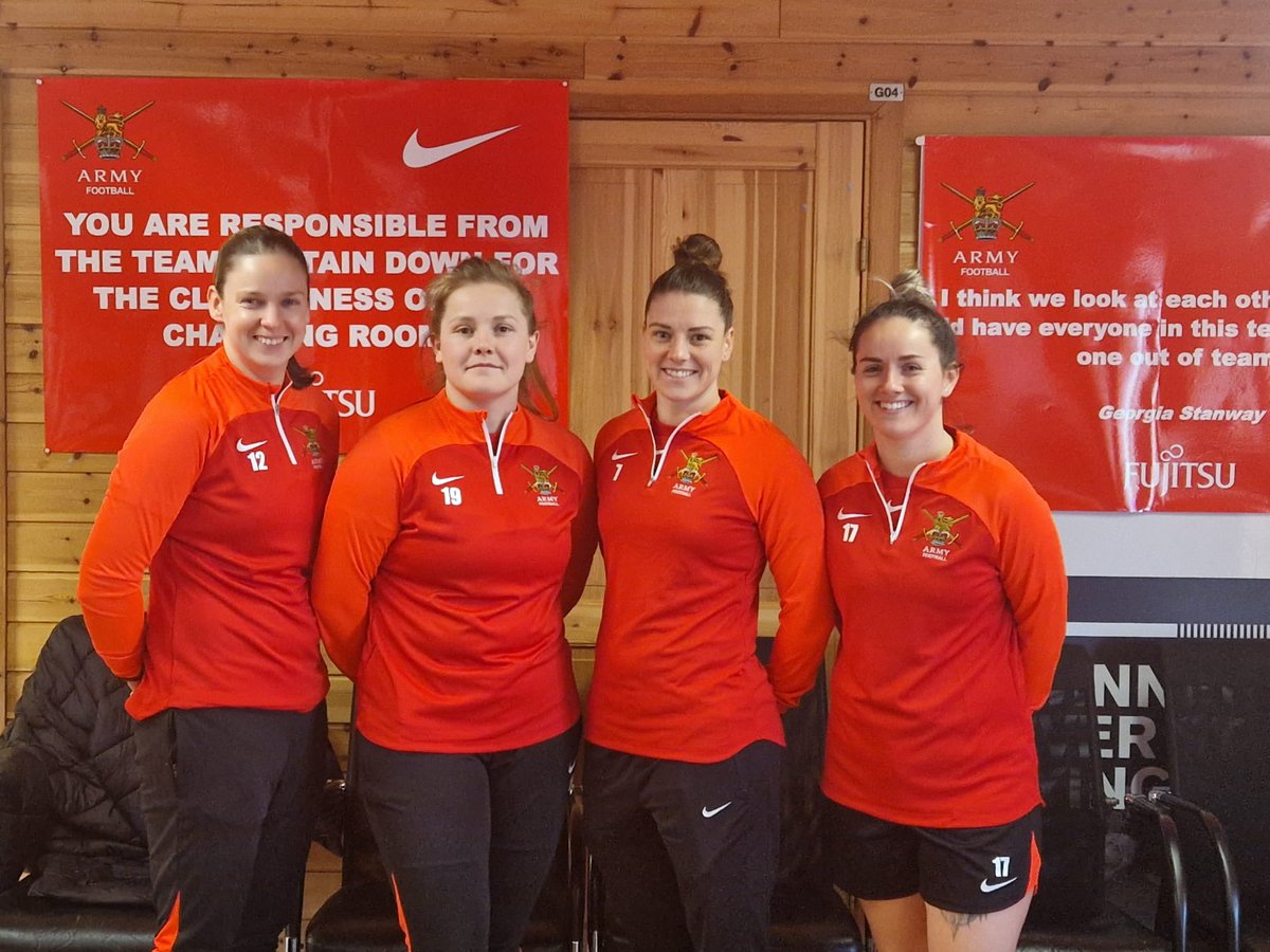 agc_football's tweet photo. Here they are.. congratulations to Cpls Smith, Carrick, Jacobs and Hall on being selected for Inter Services this year! Well done ladies!  @1MPBrigade @RecruitmentAgc @Armyfa1888 @ArmyWomensFoot1 https://t.co/0nHzyh4w03