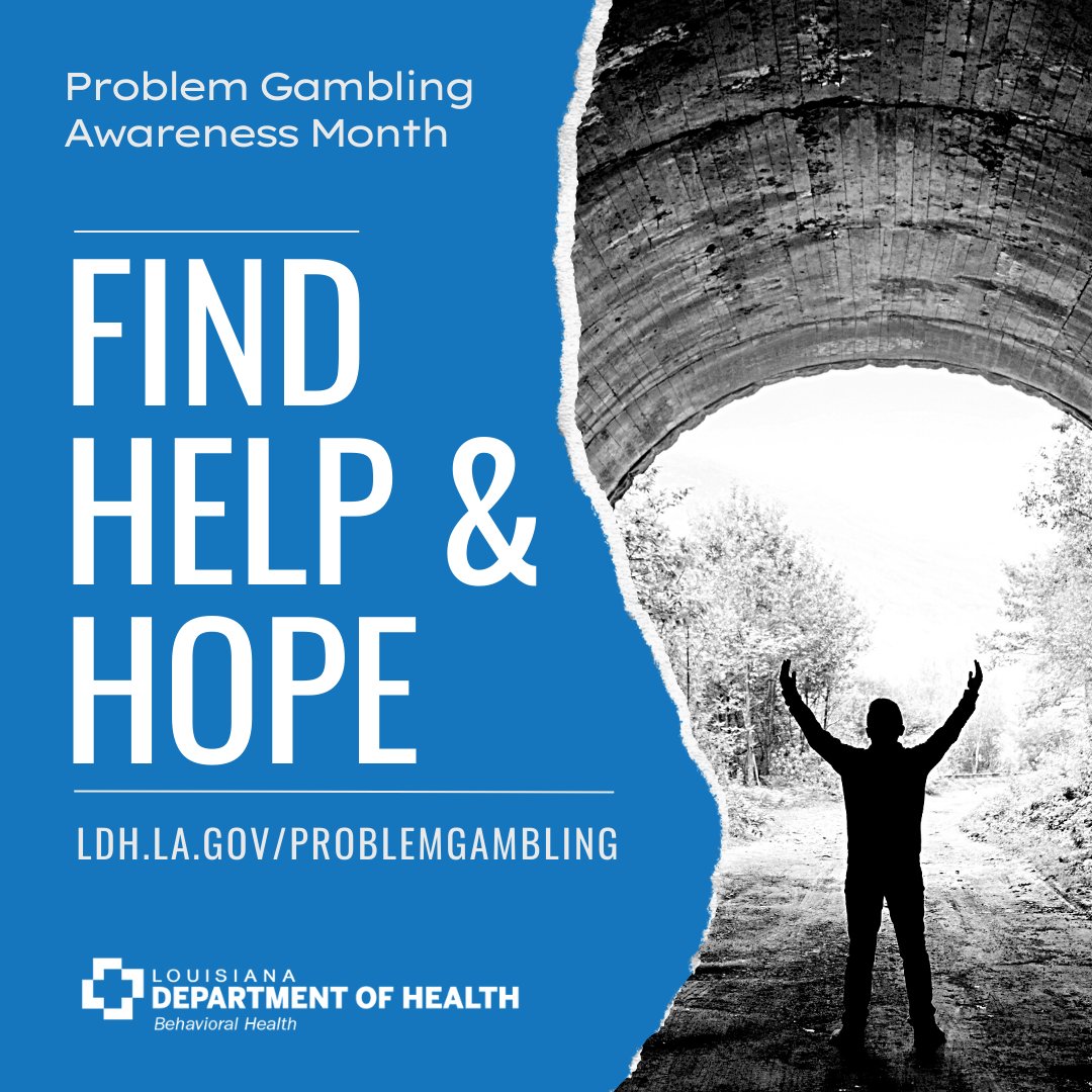 LADeptHealth's tweet photo. #ProblemGambling treatment saves lives, preserves families & improves our communities. For more information, call 1-877-770-STOP (7867) or visit https://t.co/8aHVuEAoH4
#AddictionRecoveryLA #PGAM2023 https://t.co/MJpvODzWHo