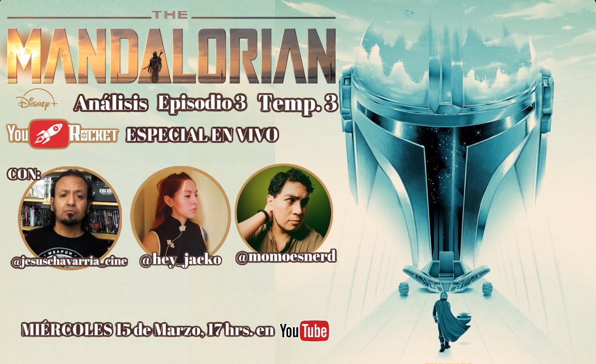Llegó el tercer episodio de la temporada 3 de #TheMandalorian a <a href="/disneyplusla/">Disney+ Latinoamérica</a>! Cómo cada semana tenemos transmisión en vivo para analizarlo junto con <a href="/Jaakkiiee/">Jacko</a> y <a href="/Momoesnerd/">Momo N3rd</a>. Pásenle al canal y pongan el recordatorio 
#StarWars🚀👉🏽youtube.com/live/bF3fTX6db…