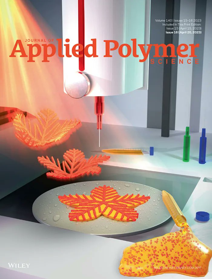 WileySTEM's tweet image. On the cover of the J. Appl. Polym. Sci.: Formulation of three-dimensional, photo-responsive printing ink: Gold nanorod-hydrogel nanocomposites and their four-dimensional structures that respond quickly to stimuli by Kwanwoo Shin &amp;amp; team

buff.ly/3YLmshN

#polymers #JAPS