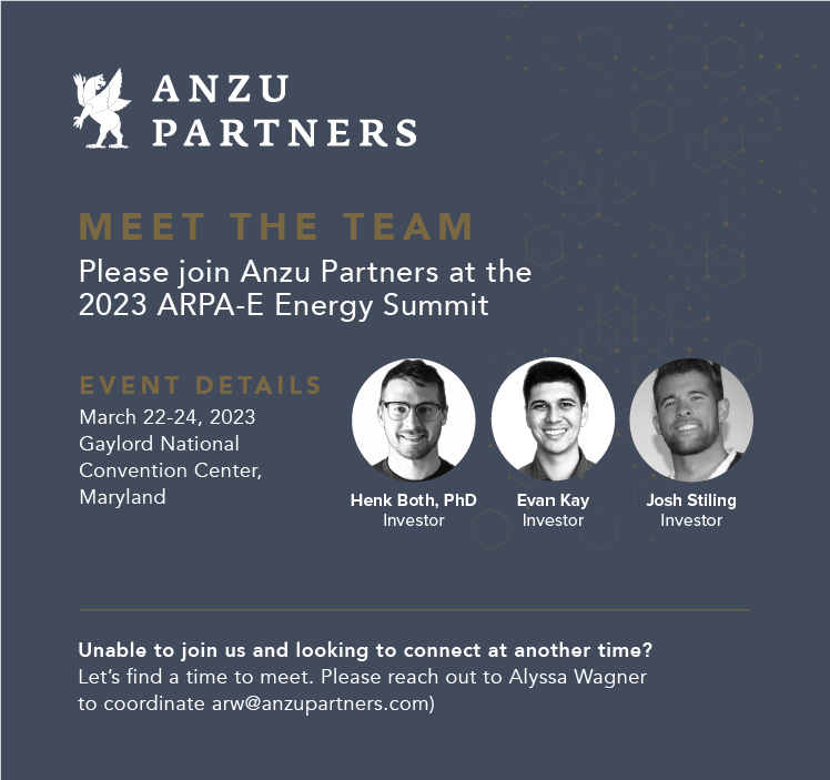 Several members of our investment team will be at the <a href="/ARPAE/">ARPA-E</a> Energy Innovation summit next week in Maryland. If you are interested in setting up a meeting with our team to learn how we support breakthrough #energy &amp; #climatetech companies, send us a message. #VentureCapital