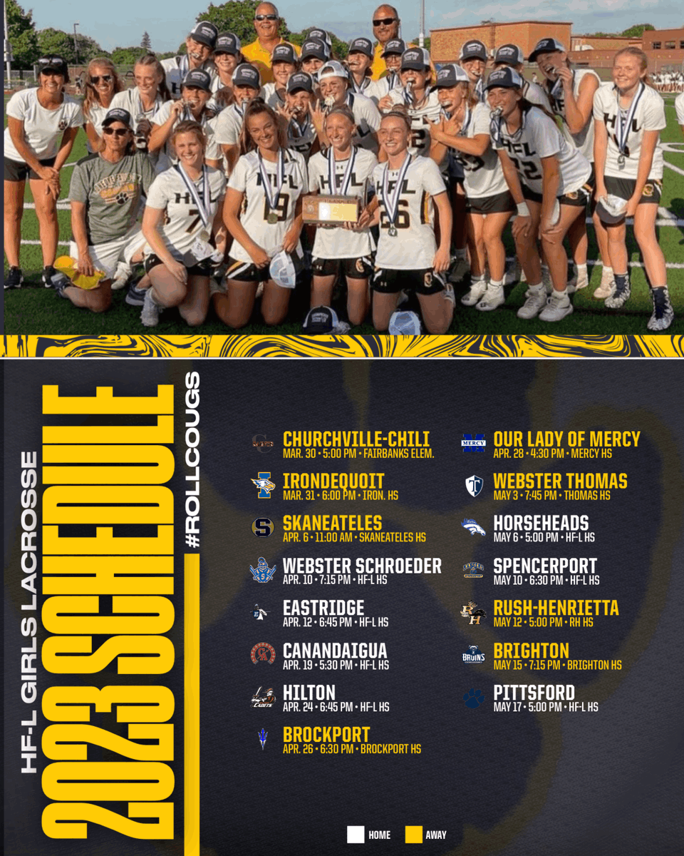 With the countdown to Spring sports officially on, schedule roll outs are beginning! Today, we’re highlighting our defending Sectional champion girls lacrosse team. They have won 10 consecutive titles and are looking for their 11th this year!