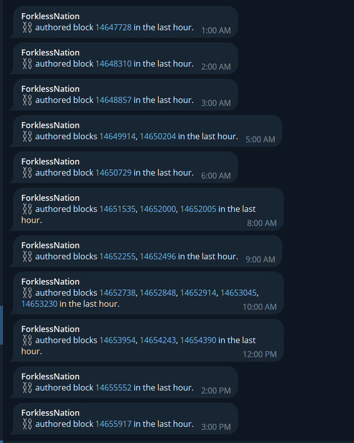 so cool to see we <a href="/forklessnation/">Forkless Nation</a> authoring 🖨️🖨️🖨️<a href="/polkadot/">Polkadot</a> blocks like mad these days

got a $DOT bag? stake with the most reliable validatoooor