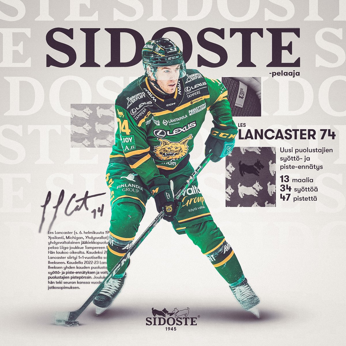 ilveshockey's tweet photo. Les Lancaster teki runkosarjassa Ilves-puolustajien uuden yhden kauden syöttö- ja piste-ennätyksen! 🔥
Jatkuuko pistetehtailu myös playoffs-otteluissa?
🧦 @sidoste | https://t.co/hJCuaANe6A
#Ilves #Liiga #Sidoste https://t.co/LADneq3JbR