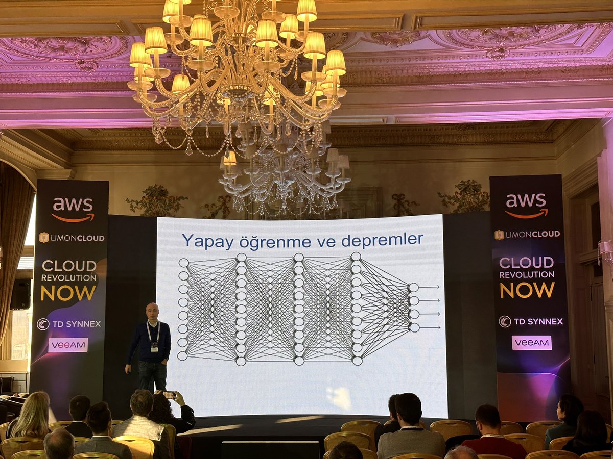 limoncloud's tweet photo. Etkinliğimizi Prof. Dr. @say_cem ’ın yapay zeka ve bulut teknolojilerinin felaketleri nasıl önleyebileceği hakkındaki kıymetli deneyimleri aktardığı sunumu ile sonlandırıyoruz. #limoncloud #aws #cloudrevolutionnow https://t.co/jiBI5bXZ2G