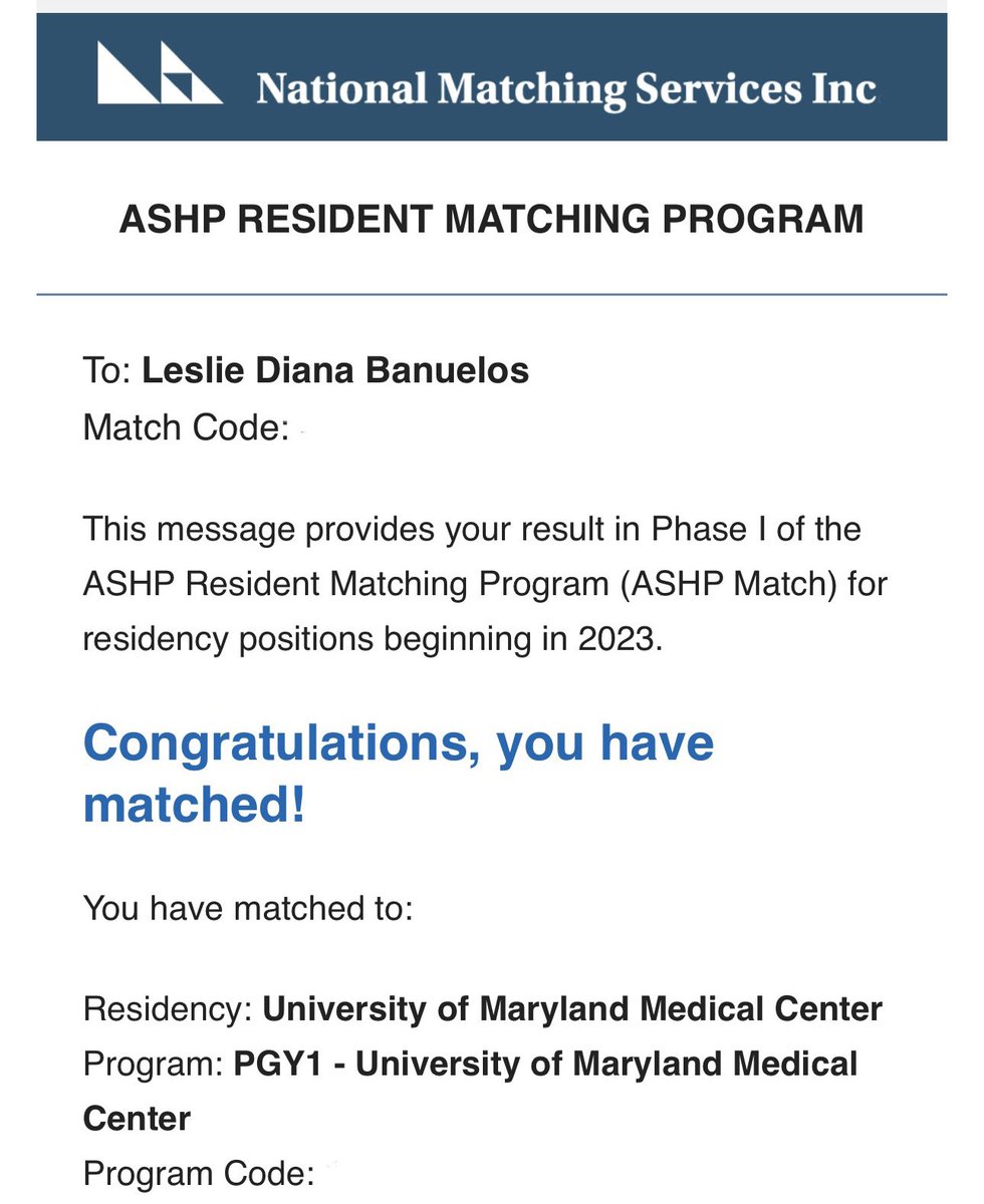 I matched to my dream program!!! Thrilled to be heading to Baltimore, MD to pursue PGY1 residency at a hospital where I know I will get amazing critical care and ED experiences!! <a href="/umresfelrx/">umresfelrx</a> ❤️🚑 

#TwitteRx #UMMC #MATCH2023 #pharmacyresidency #pgy1 #ASHPMatch2023