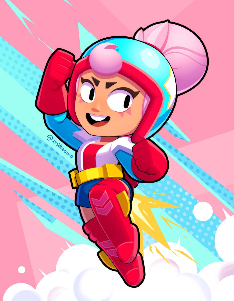 itsVerauko's tweet photo. Fell in love with Brawl Star’s International Women’s Day illustration and I just had to make a matching Janet fanart ❤️❤️ https://t.co/MucbEzByck