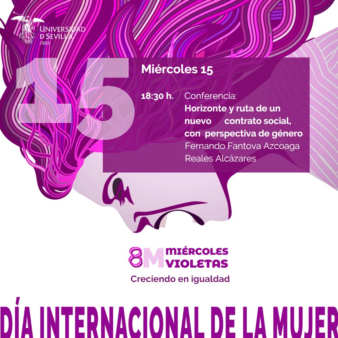 unisevilla's tweet photo. 💜Nuestro #MiércolesVioletas de hoy nos lleva al @SevillaAlcazar para hablar de un nuevo contrato social con perspectiva de género

➡️ https://t.co/J3sxivhJYX  
🟣 Por @FantovaFernando https://t.co/Zj5Rg4mKEk