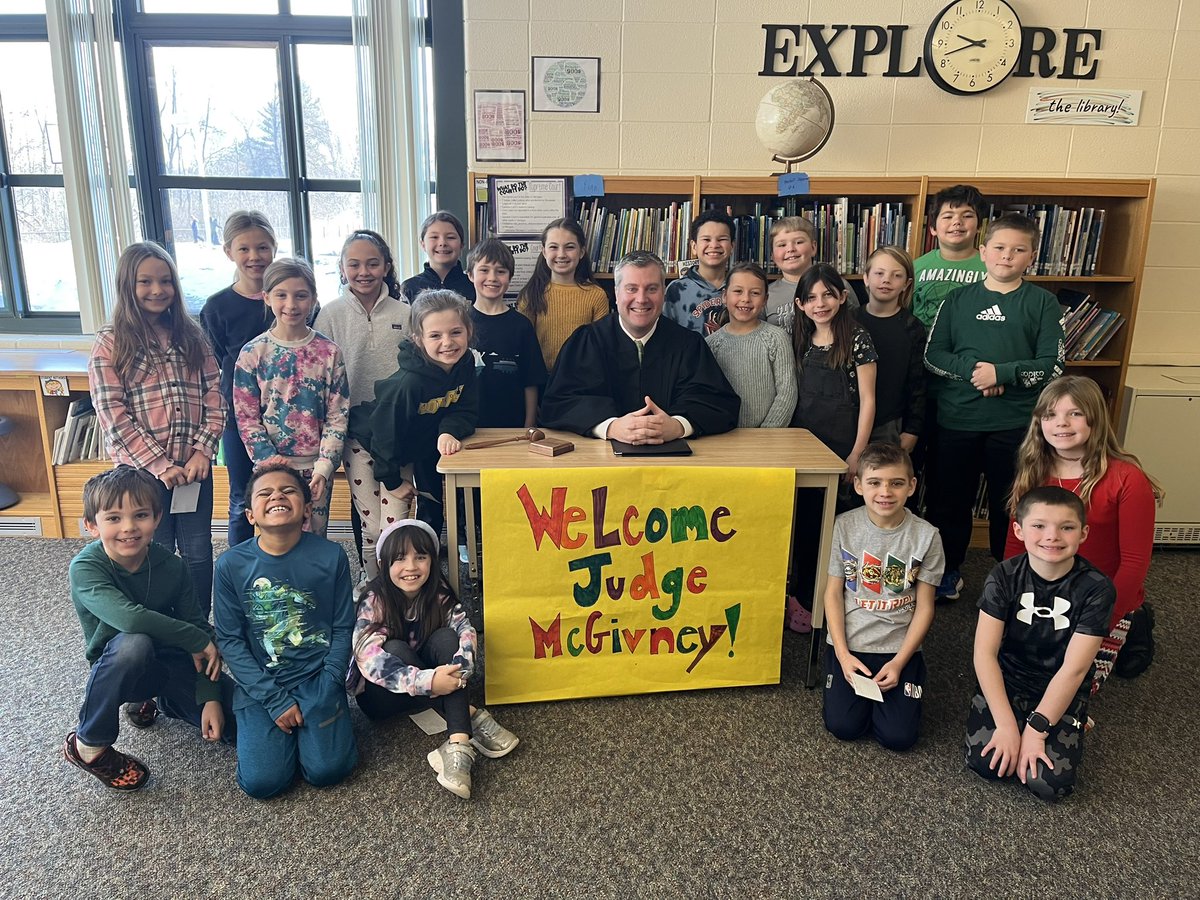 3rd grade had the honor of having Judge McGivney talk to our students today.  He was awesome!  Thanks Judge!  <a href="/hutchingsele/">Hutchings Elementary</a>
