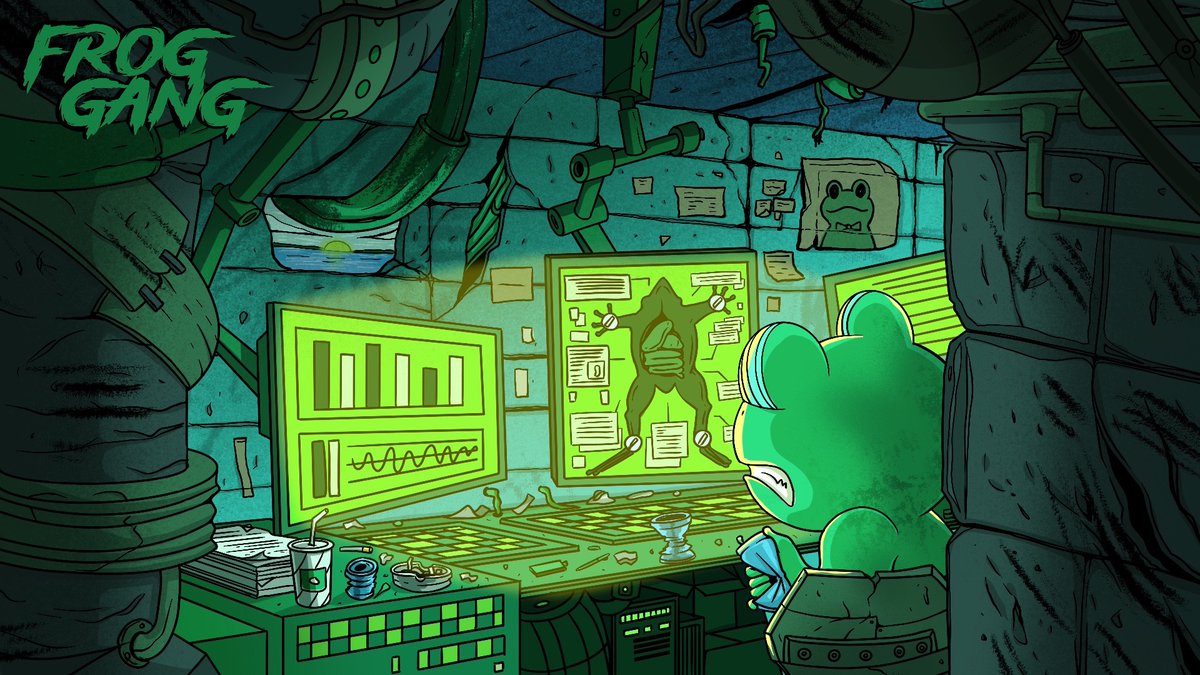 froggang_xyz's tweet photo. While in the lab, he uncovers the plot against the Frogs and a revenge plan comes to his mind. 

The wrath of the Frog Gang is imminent. 
(#Froggang To be continued) https://t.co/SQ7ehZ7qI3