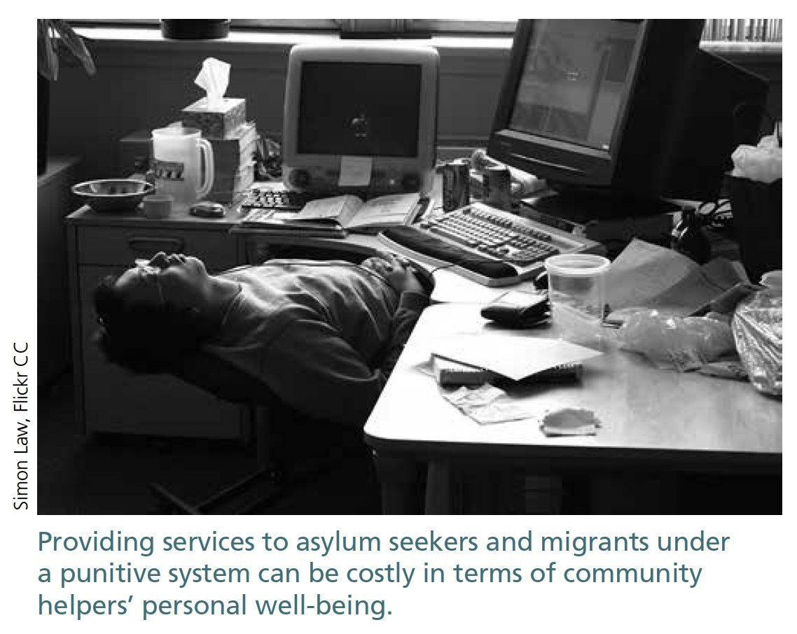 contextsmag's tweet photo. Helping hurts? #LegalViolence, or the effects of intertwined immigration and criminal law, harms #asylum seekers and #immigrants, as well as the U.S. attorneys, social workers, health professionals, and advocates who help them, writes @StephCanizales https://t.co/Kt2XWldPEO https://t.co/FnUPiHTaoW