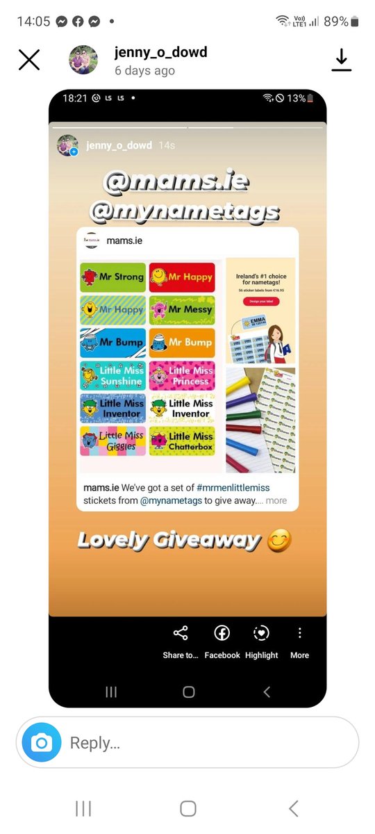 mams_ie's tweet photo. And our @mynametags winner is Jenny O'Dowd
Congrats Jenny! Please Email siobhan@mumstown.ie and we'll arrange your prize for you!
#MyNameTags #MrMen #LittleMiss #PersonalisedStickers #competition #giveaway #sp #ad https://t.co/X0mu7QjWdv