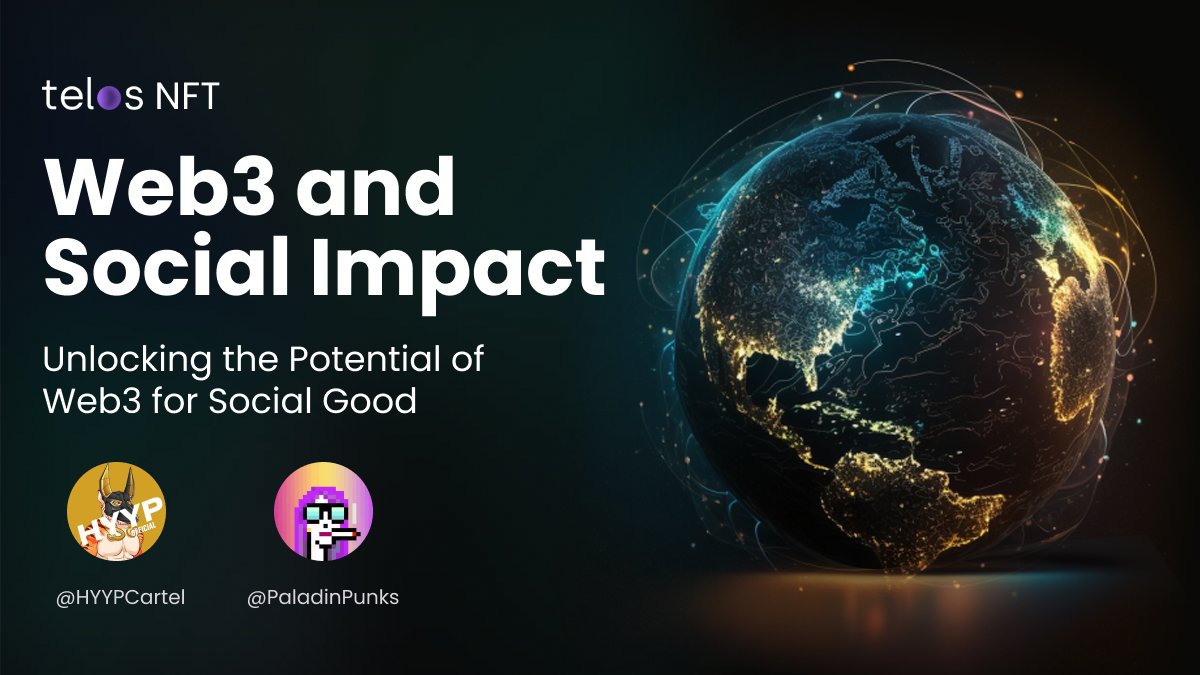 🚀 Don't miss out on tomorrow's Twitter Space on unlocking the potential of #Web3 for social impact! 

We'll be joined by expert guests, <a href="/HYYPCartel/">HYYP</a>  and <a href="/paladinpunks/">paladinpunks</a>, who are leading the way in driving meaningful change using Web3 technology.

Set your reminders below 👇