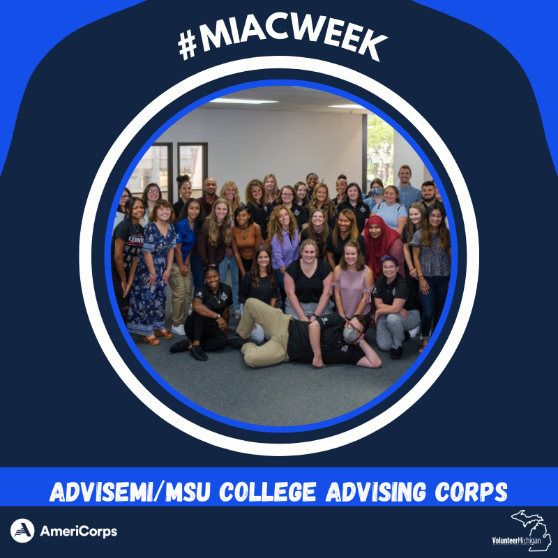 miamericorps's tweet photo. AdviseMI (@MICollegeAccess) and the MSU College Advising Corps (@msu_cac) are statewide AmeriCorps programs that strive to increase post-secondary educational attainment rates in Michigan. #MIACWeek

To learn more about the program, visit: https://t.co/GE6RpqtCNO https://t.co/kFEtfkD7Cl