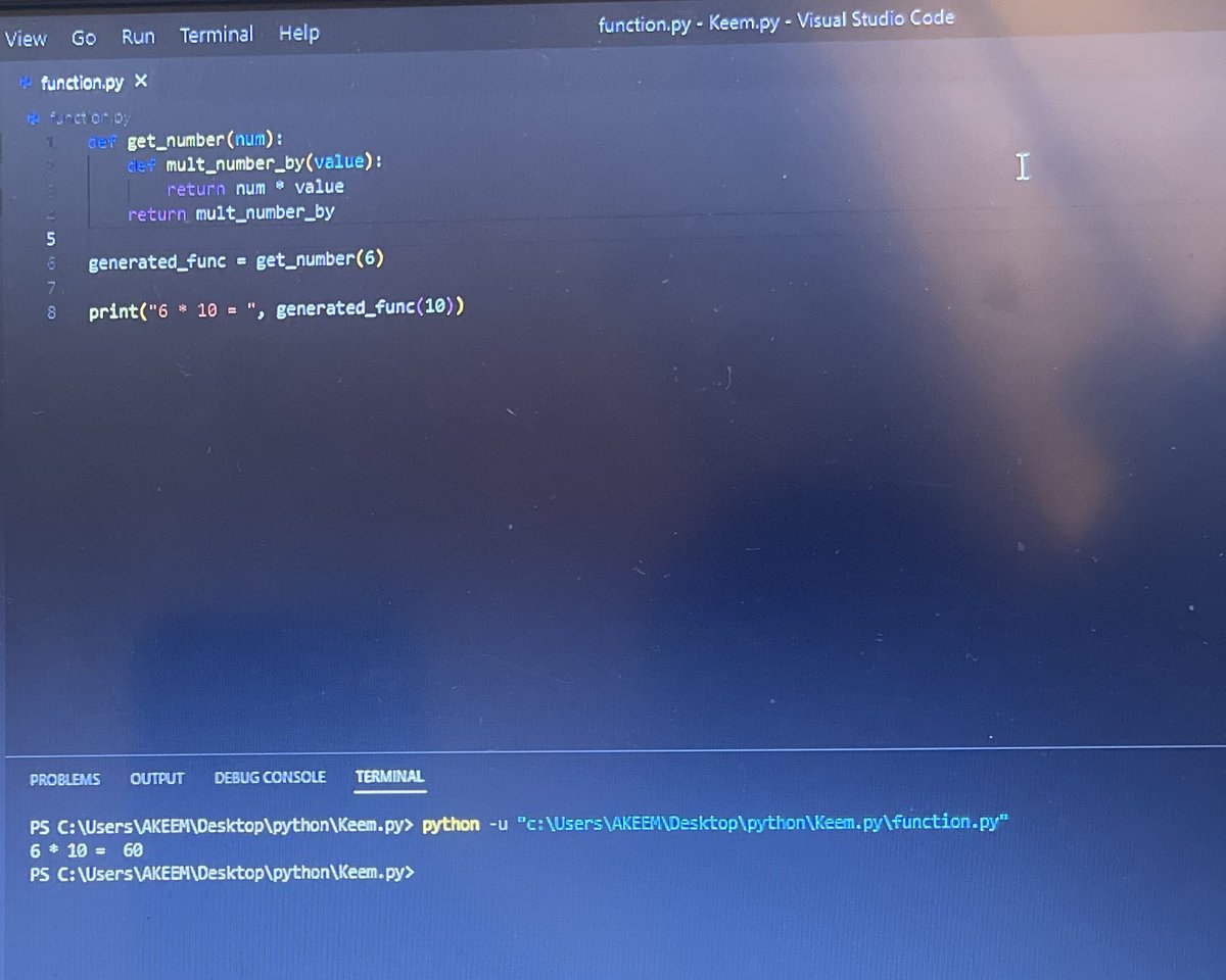 Calling a called function☺️
Moving with a speed of light
I just keep wondering when I will start writing lengthy codes and solving real life problems.
I’m so sure this is just a tip of the iceberg.
#NewbiesInTech
#Coding 
@czarrify
<a href="/Afrohealer/">Ifo Ikede</a> 
<a href="/nurudeennewton/">Nurudeen Adewale Abib 🎵</a>