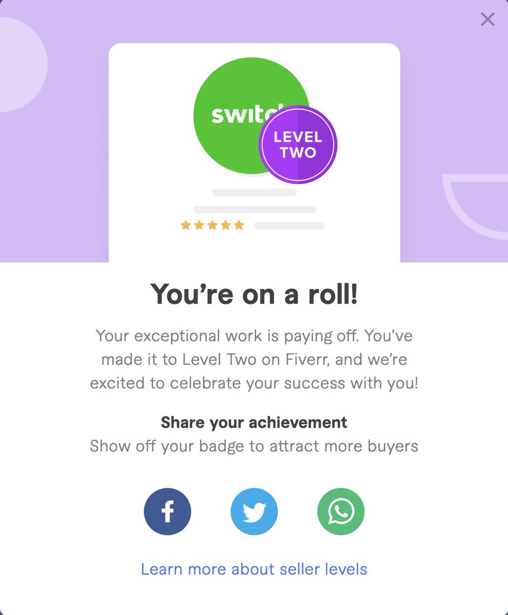 we successfuly achieved the level 2!!! 

<a href="/fiverr/">Fiverr</a> <a href="/fiverr00011403/">#fiverr Gig Sell Promotion</a> <a href="/PromoGigsFiverr/">Promo Gigs Fiverr</a>