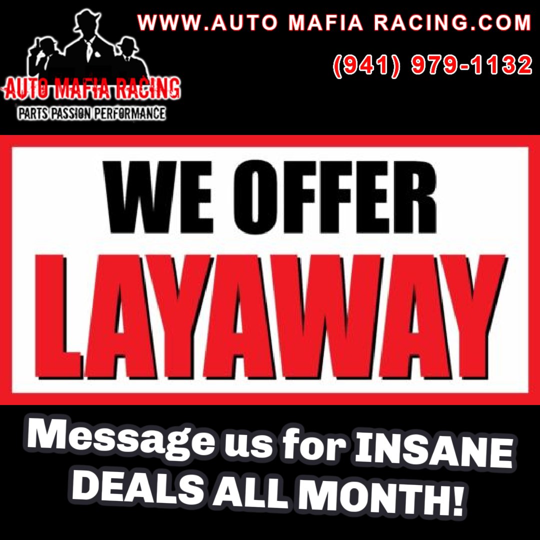 MafiaAuto's tweet photo. We have layaway!  No Credit Check.  No interest.  No Time Limit!  No Minimum Monthly due!   Get the parts you want!  Contact us today to get some parts on Mafia Layaway  #TeamAMR https://t.co/SImSlzGgdI