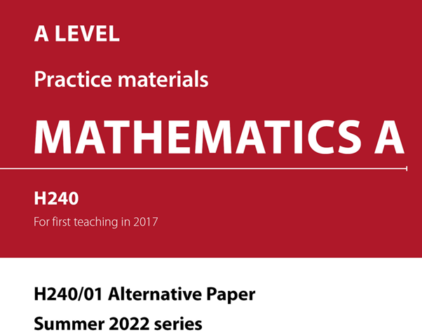 OCR_Maths's tweet photo. NEW ASSESSMENT PRACTICE MATERIAL.
Alternative Papers for #ALevel #MathsA #H240.
Available to download from Teach Cambridge.
https://t.co/AOi64TOFnH
#teachers #resources #Maths #Alevel https://t.co/AVr4pUgxUF