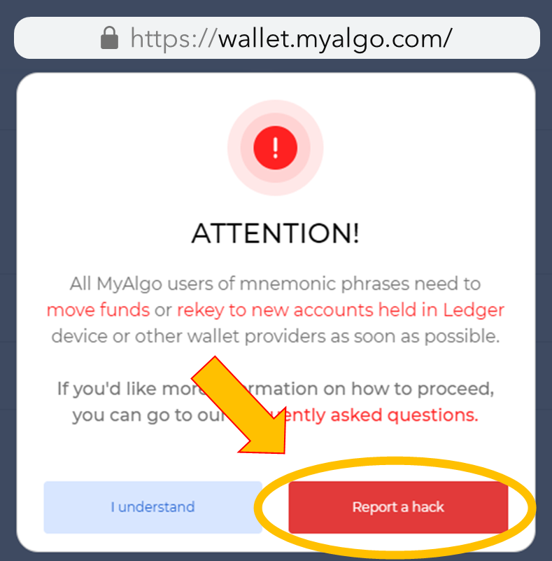 myalgo_'s tweet image. ATTENTION:📢 Users impacted by the hack should go and fill out the form on the official MyAlgo website myalgo.com. 

Filling this form will help ongoing efforts of tagging, tracing, freezing, and recovering stolen fund.