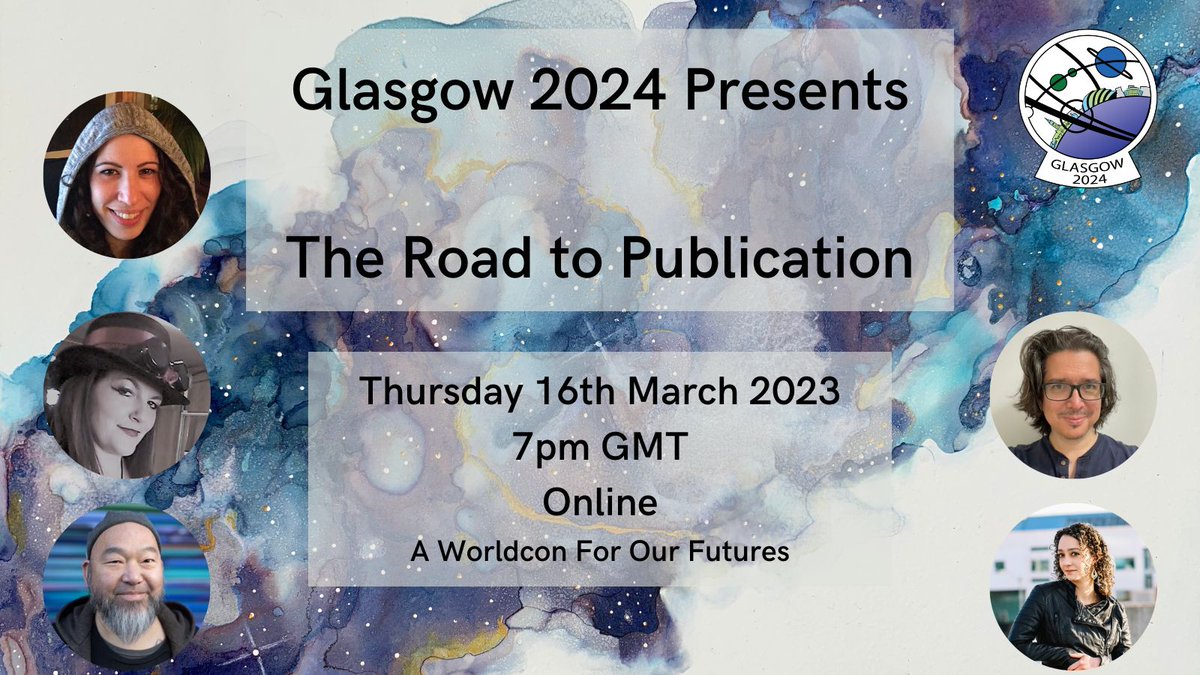 Tomorrow’s the day!

Glasgow 2024 Presents next virtual event “The Road to Publication“ will be taking place tomorrow, Thursday March 16th at 7pm (GMT).

Get your free ticket here: eventbrite.co.uk/e/533669689407

You can also tune in here tomorrow: youtube.com/live/raCCF2pYm…

(1/3)