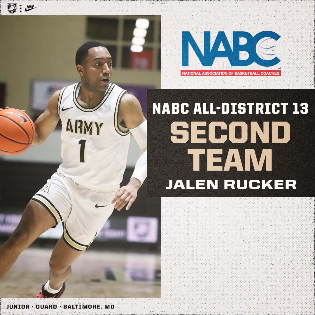 ArmyWP_MBB's tweet photo. More postseason recognition for Ruck!

Jalen Rucker has been named to the @NABC1927 All-District Second Team for District 13 🙌

📰 https://t.co/5TknNbSR8f

#GoArmy https://t.co/973NQ8Rukg