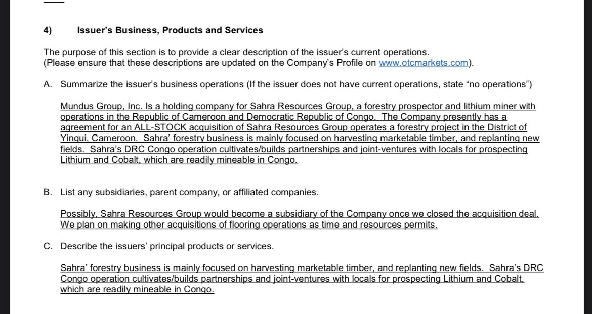 Jcazz17's tweet photo. $MNDP New in filing! Acquisition of “Sahara Resources Group”  forestry prospector and #Lithium miner 👀. Let’s see some new officers hit!!! https://t.co/Y6nlTI5lik
