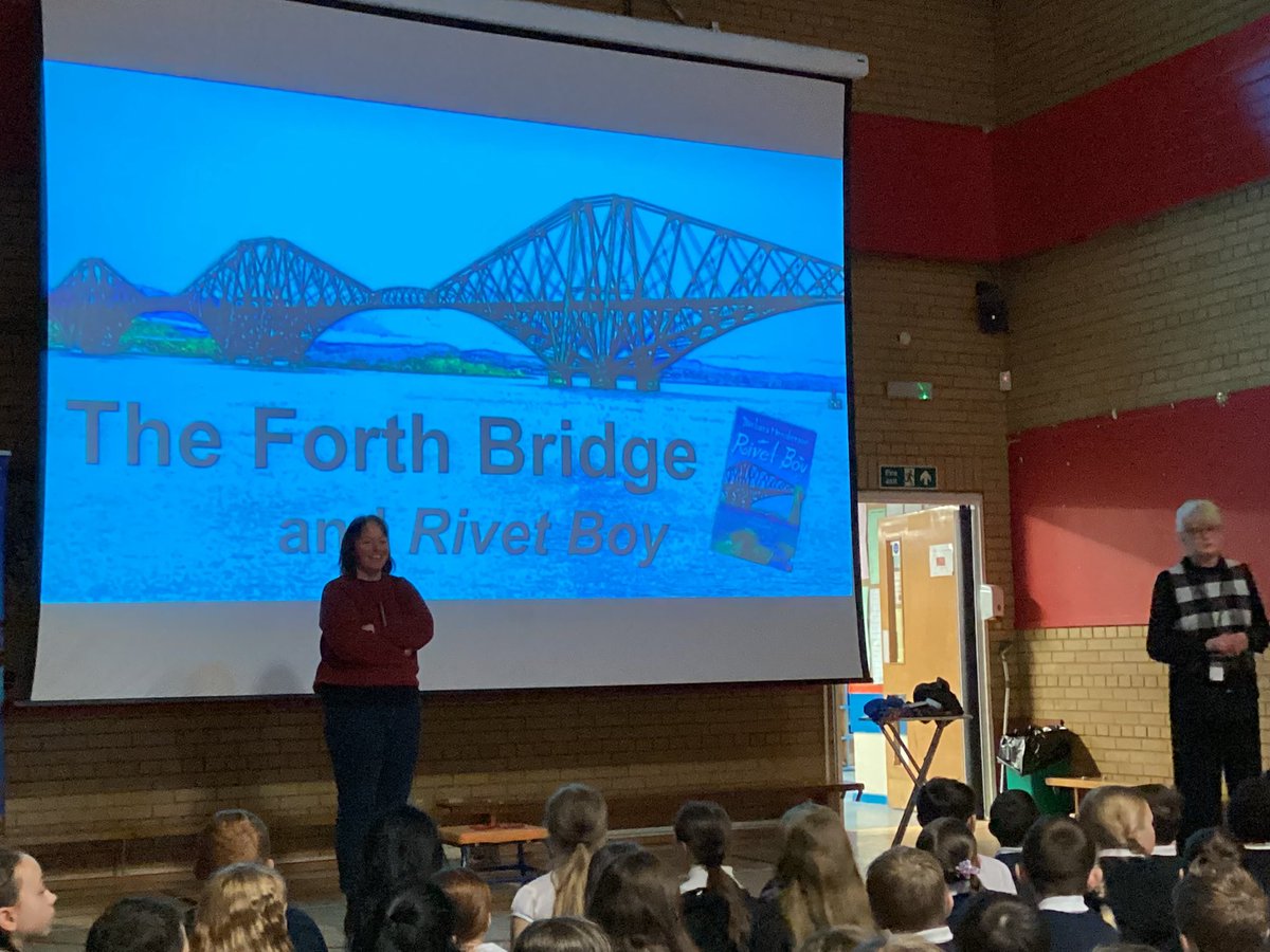 carmondean_ps's tweet photo. P5, 6 and 7 had a very enjoyable afternoon with the author Barbara Henderson who told us all about her new novel ‘Rivet Boy’. There was lots of interactive fun with an exciting quiz too! Thank you to Barbara for visiting us. @scattyscribbler @MrsGilmourCPS https://t.co/0ukgPL1Kse