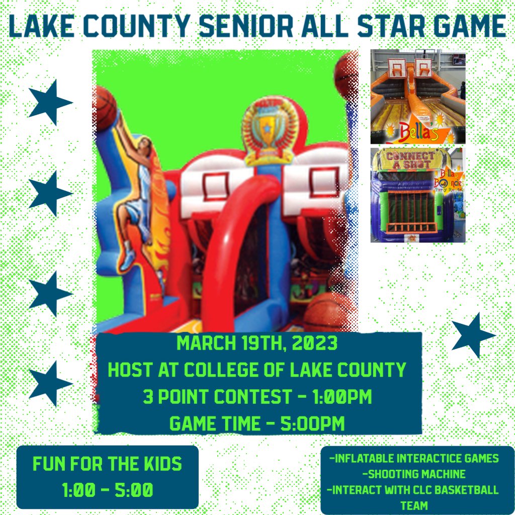 Coachtimbowen's tweet photo. • Lake County Experience
    1:00 pm - 5:00 pm
•  1:00 pm -  3 point contest
•  5:00 pm -  all star games https://t.co/hNANRV5i2v