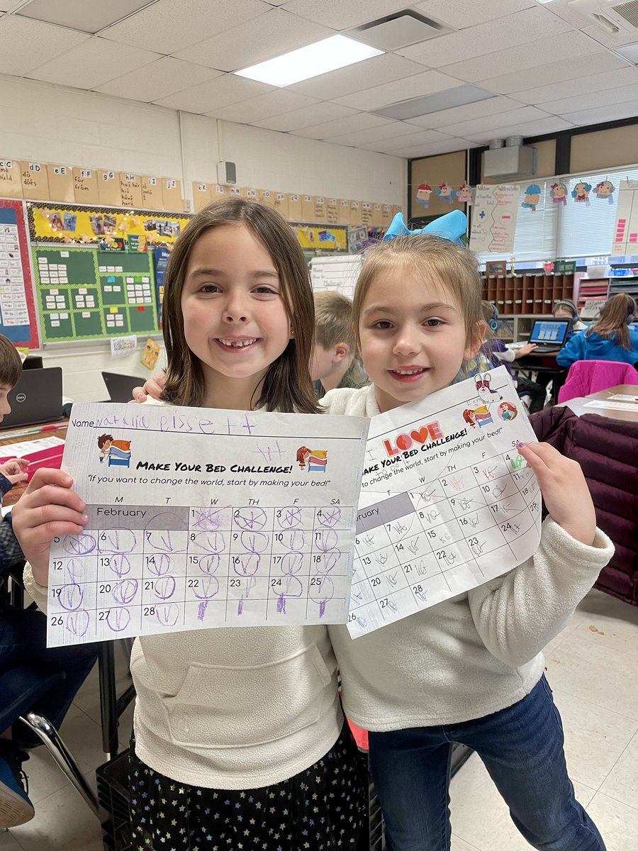 MrNamisClass's tweet photo. They did it! February’s Make Your Bed Challenge is complete. What a great display of discipline, dedication and pride!
#beartavernpride #firstgrade #makeyourbedchallenge https://t.co/22Yl8s6i4H