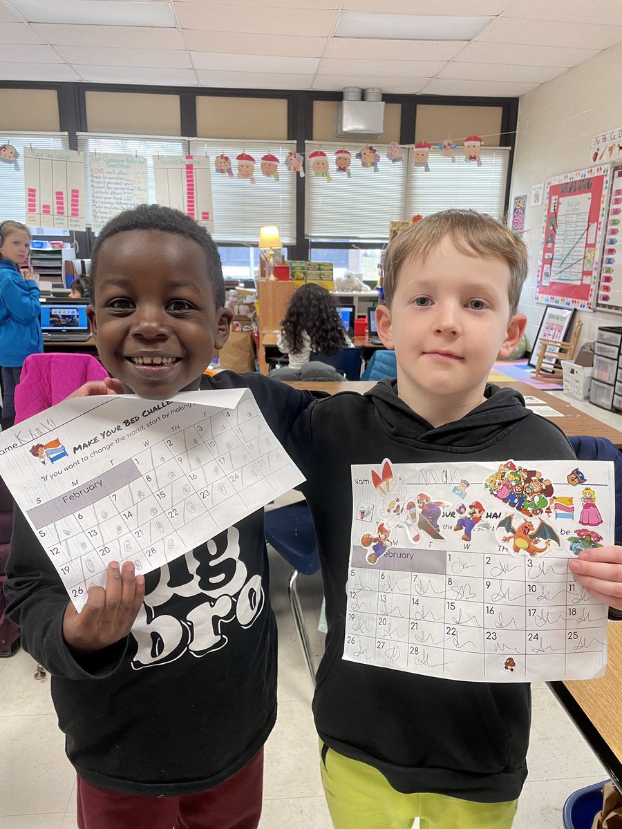 MrNamisClass's tweet photo. They did it! February’s Make Your Bed Challenge is complete. What a great display of discipline, dedication and pride!
#beartavernpride #firstgrade #makeyourbedchallenge https://t.co/22Yl8s6i4H