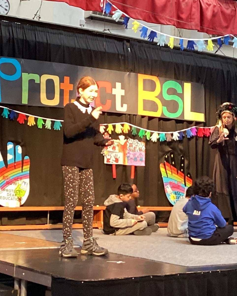 BlancheNevile's tweet image. We kicked off this year’s #SignLanguageWeek with a bang!

Primary pupils put on a fantastic assembly for our wider school community about the history of #BSL &amp;amp;importance of #SLW.

Confidently focusing this year’s theme #ProtectingBSL they made us truly #proud!
@BDA_Deaf #BSL #BN