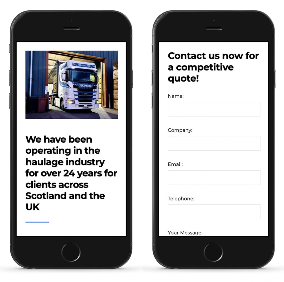 vizibility's tweet photo. Build and launch of new website for Stirling based AGL Haulage with online quote functionality to help streamline and maximise bookings.

https://t.co/9aRk9cOxHK https://t.co/aSOBlwVTkz
