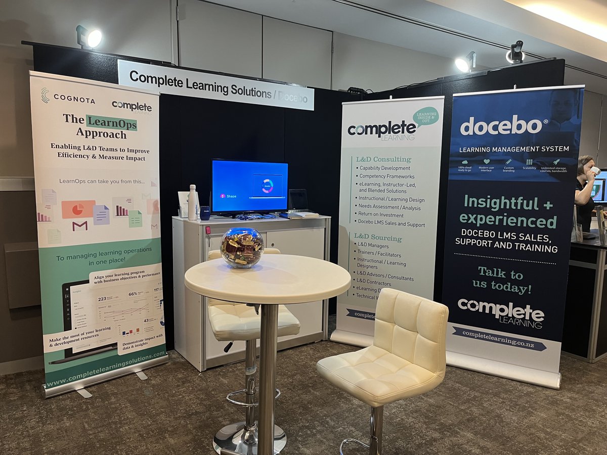 CognotaHQ's tweet photo. Shout out to our partners Complete Learning Solutions! They're at the @NZATD Conference in Auckland catching up with #learninganddevelopment professionals and sponsoring the Learning & Development Capability Award. Stop by to learn more about #LearnOps and say hey 👋 to the team! https://t.co/9GtYI7F5gN