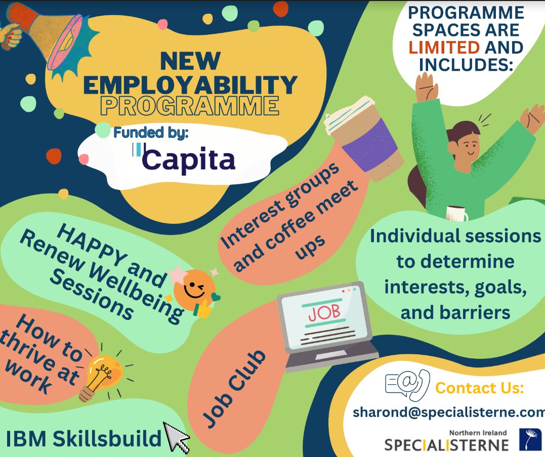 SpecialistsNI's tweet photo. We are delighted to invite autistic and neurodivergent people to express an interest in a new employability programme @SpecialistsNI which is starting in April and which is funded by @CapitaPlc #socialvalue https://t.co/aR8mijSnBq