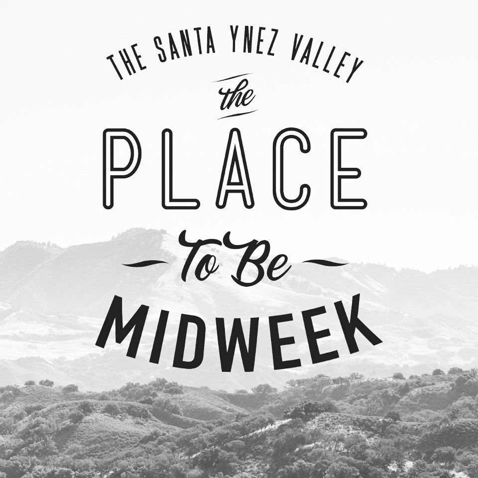 Have you heard about the midweek membership club?

Earn a $100 gift card when you book a midweek stay in the Santa Ynez Valley! 

Go to VisitSYV.com/midweek for complete details.
