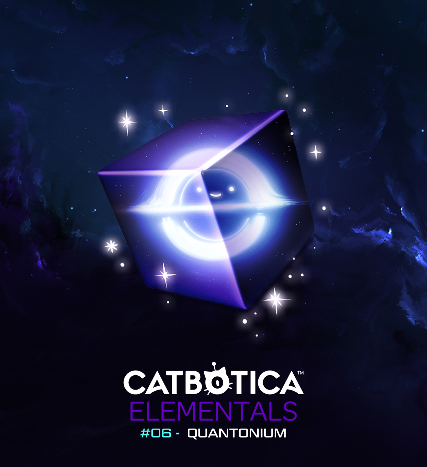 ELEMENTAL #06 - QUANTONIUM
TYPE - "Travel"

DESCRIPTION - Nicknamed the "Little Black Hole", this is the most dangerous of the Elementals.

Its abilities were discovered when Mildred accidentally dropped a wrench into the center of the element, only to have it fall down the
