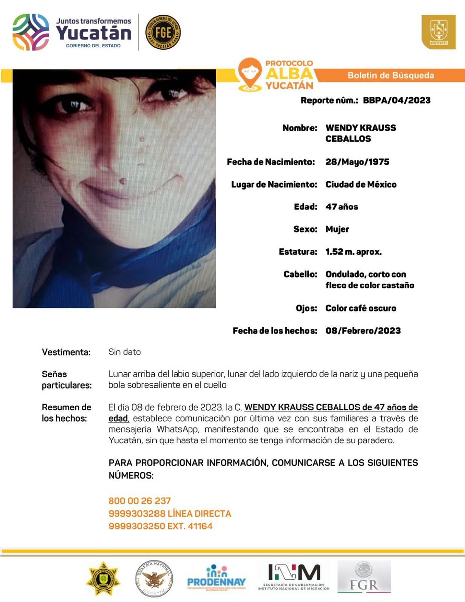 mardoniocarbalo's tweet photo. 🙏🏽 ¿Me regalan un RT? Estamos buscando a Wendy Krauss, hermana de mi querido amigo @edgarkrauss 
Van datos:
Estatura: 1.52
Tez blanca. 45 kg
Salió de su casa en Mérida, con sus dos perros.
Números para informes:
8000026237
9999303288
9999303250 ext. 41164 https://t.co/UWJZAo4U4Z