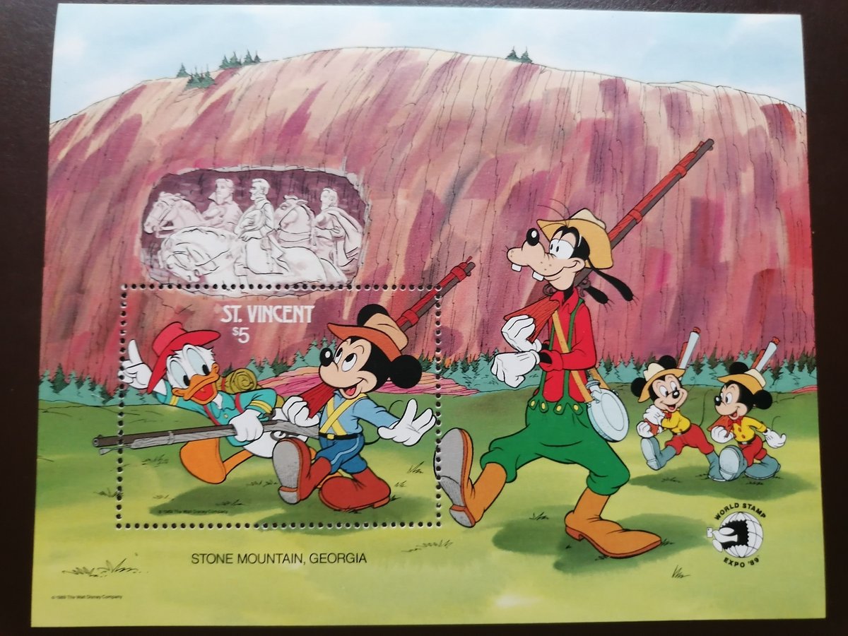 St Vincent 1989 International Stamp Exhibition "WORLD STAMP EXPO '89" - Washington, USA - Walt Disney Characters and National Monuments in the USA