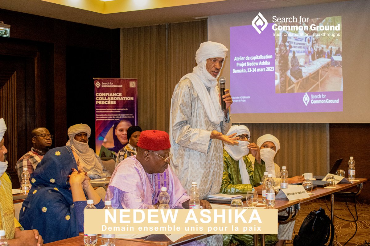 Search for Common Ground_MALI (@sfcg_mali) on Twitter photo Atelier de capitalisation du projet 𝑵𝒆𝒅𝒆𝒘 𝑨𝒔𝒉𝒊𝒌𝒂 : Demain ensemble-Unis pour la #paix à #Kidal.
Projet financé par l'#UnionEuropéenneMali. Objectif : échanger sur les résultats et les défis dans la mise en œuvre du projet.
#resiliencecommunautaire
<a href="/SFCG_/">Search for Common Ground</a> Atelier de capitalisation du projet 𝑵𝒆𝒅𝒆𝒘 𝑨𝒔𝒉𝒊𝒌𝒂 : Demain ensemble-Unis pour la #paix à #Kidal.
Projet financé par l'#UnionEuropéenneMali. Objectif : échanger sur les résultats et les défis dans la mise en œuvre du projet.
#resiliencecommunautaire
<a href="/SFCG_/">Search for Common Ground</a>