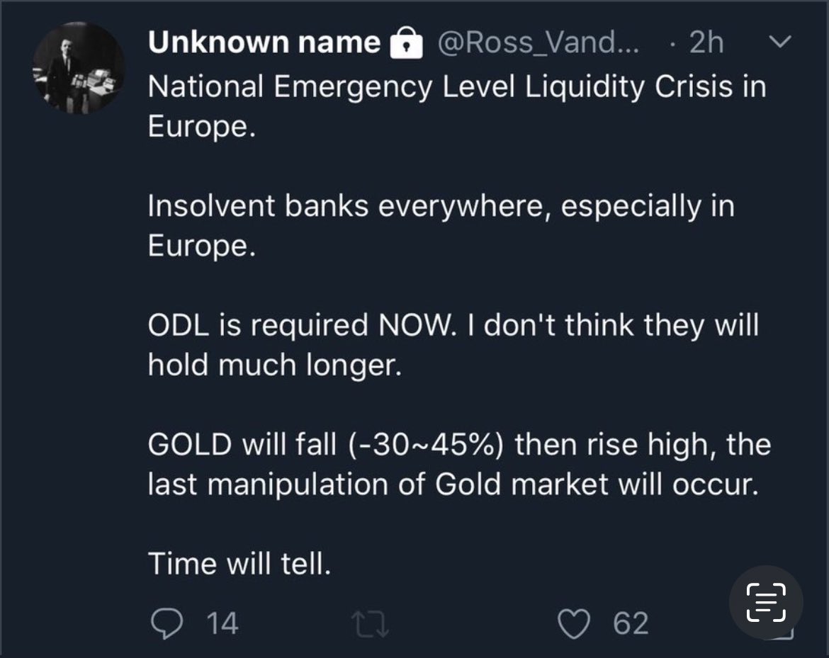 It looks like this Ross Vandermeer tweet is coming to fruition with the  current Credit Suisse situation 👀 “Future proves past” #xrp #XRPcommunity